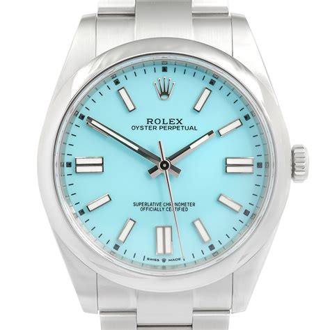 used womens rolex gold blue face|Rolex oyster tiffany blue.